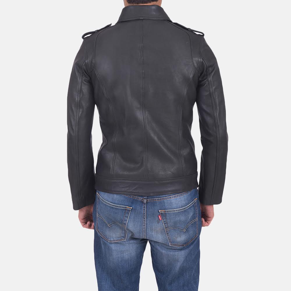 Sergeant Noir Veste en Cuir pour Homme - Vue de profil avec coupe de manche ergonomique
