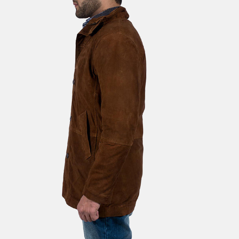 Sheriff Marron Veste en Daim pour Homme