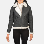 
Sherilyn B-3 Noir Blouson Bombardier en Cuir pour Femme – alternate product view 4