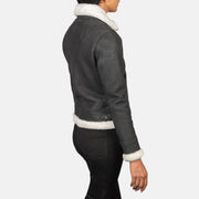 
Sherilyn B-3 Noir Blouson Bombardier en Cuir pour Femme – alternate product view 5