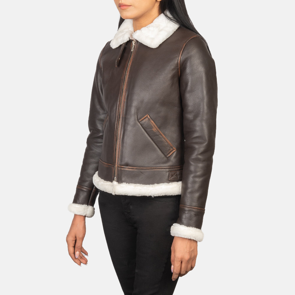 
Sherilyn B-3 Noir Blouson Bombardier en Cuir pour Femme – alternate product view 2