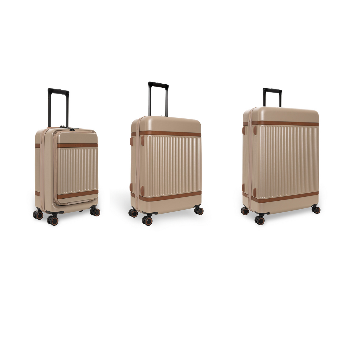 Hand Luggage Suitcase Front Pocket Zuna in Classic 100% Full-Grain Leather - Vue de face &amp; silhouette ajustée | Acheter en ligne
