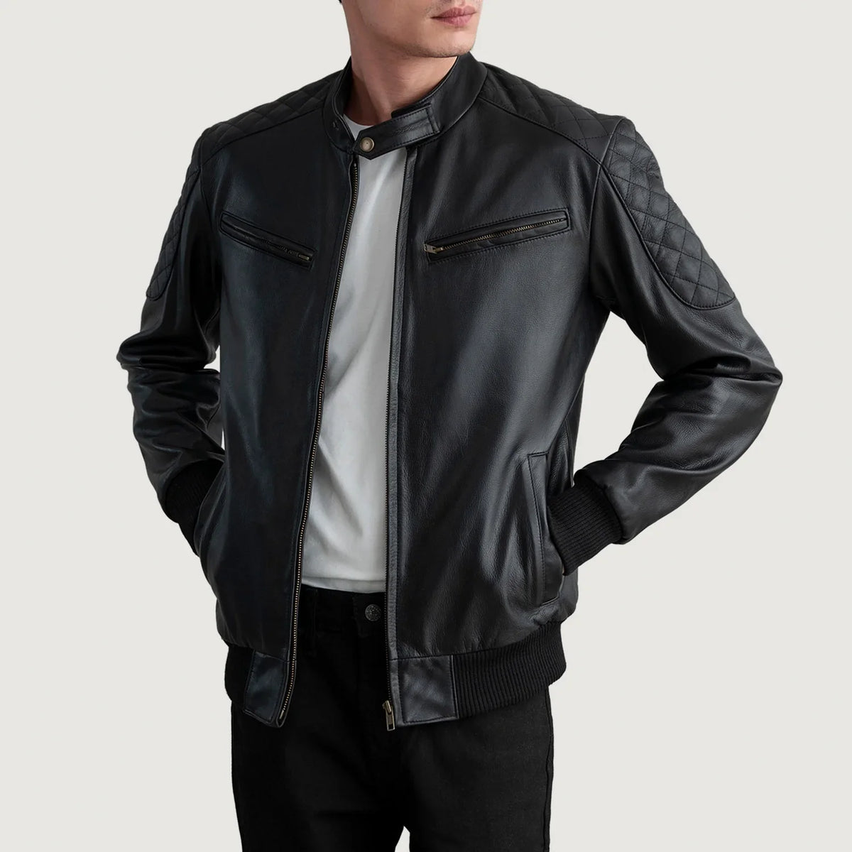 Sven Mocha Suede Bomber Jacket - Vue de profil mettant en valeur la coupe de manche
