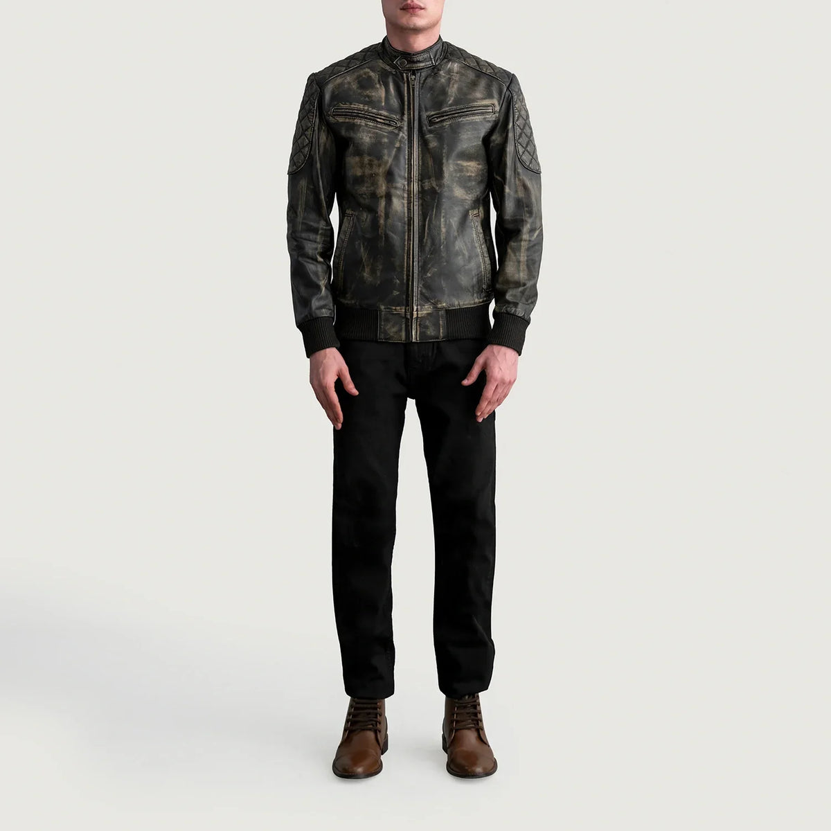 Sven Blouson Bomber en Cuir pour Homme – Vue produit alternative 4