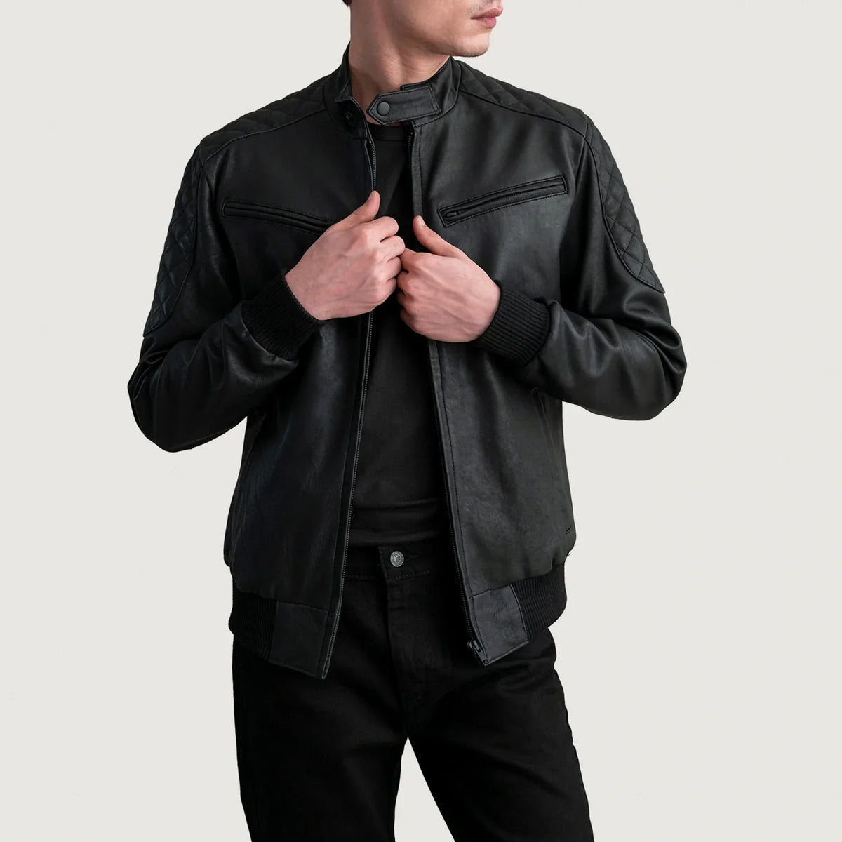 Sven Blouson Bomber en Cuir pour Homme – Vue produit alternative 1