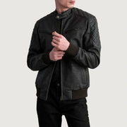 Sven Blouson Bomber en Cuir pour Homme – Vue produit alternative 1