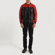 Terrance Noir Varsity Veste en Cuir pour Homme – Vue produit alternative 5