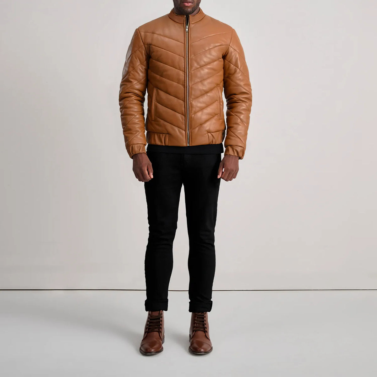Travis Veste en Cuir pour Homme – Vue produit alternative 3