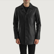 
Urban Slate Noir Manteau en Cuir pour Homme in Black Cowhide (Lt-071) Leather - Vue de face & silhouette ajustée | Acheter en ligne
