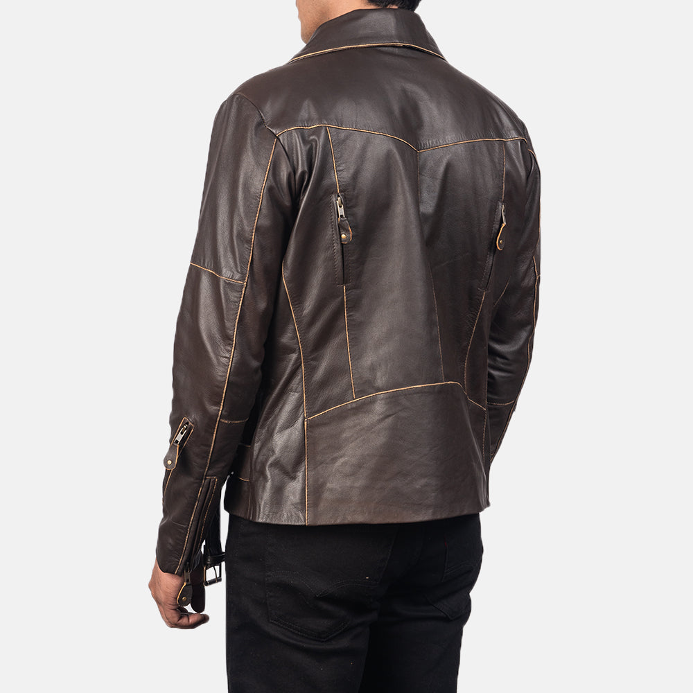 Vincent Noir Veste Motard en Cuir pour Homme – Vue produit alternative 5