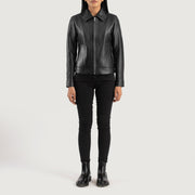 Vixen Classic Collar Veste en Cuir pour Femme – Vue produit alternative 3