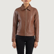 Vixen Classic Collar Veste en Cuir pour Femme – Vue produit alternative 4