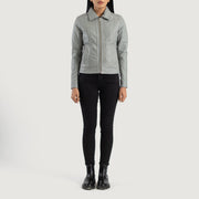 Vixen Classic Collar Veste en Cuir pour Femme – Vue produit alternative 3