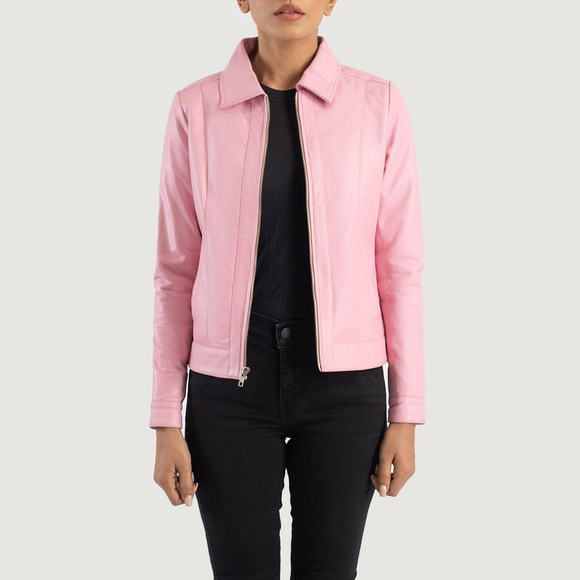 Vixen Classic Collar Veste en Cuir pour Femme