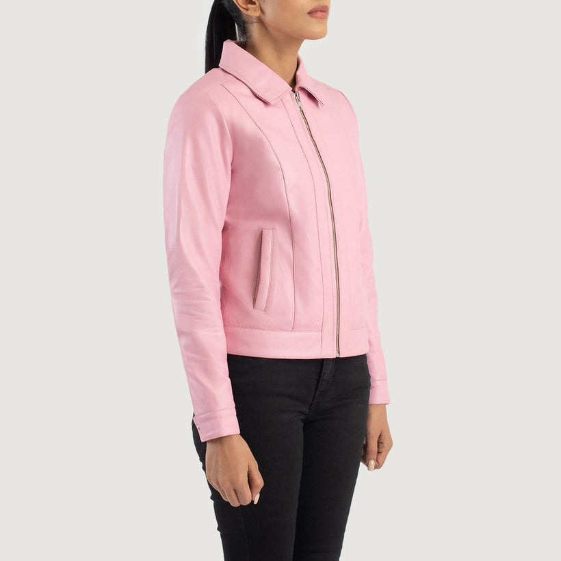 Vixen Classic Collar Veste en Cuir pour Femme