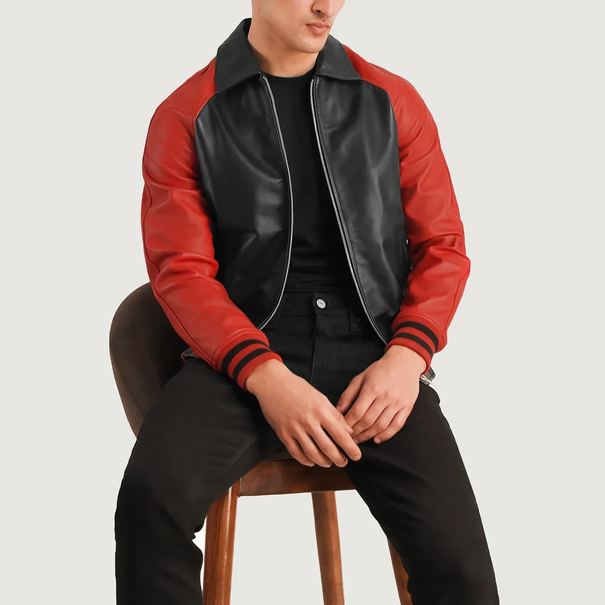 Walton Varsity Veste en Cuir pour Homme – Vue produit alternative 3