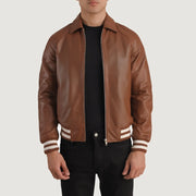 Walton Varsity Veste en Cuir pour Homme – Vue produit alternative 1