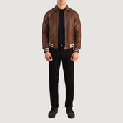 Walton Varsity Veste en Cuir pour Homme – Vue produit alternative 2