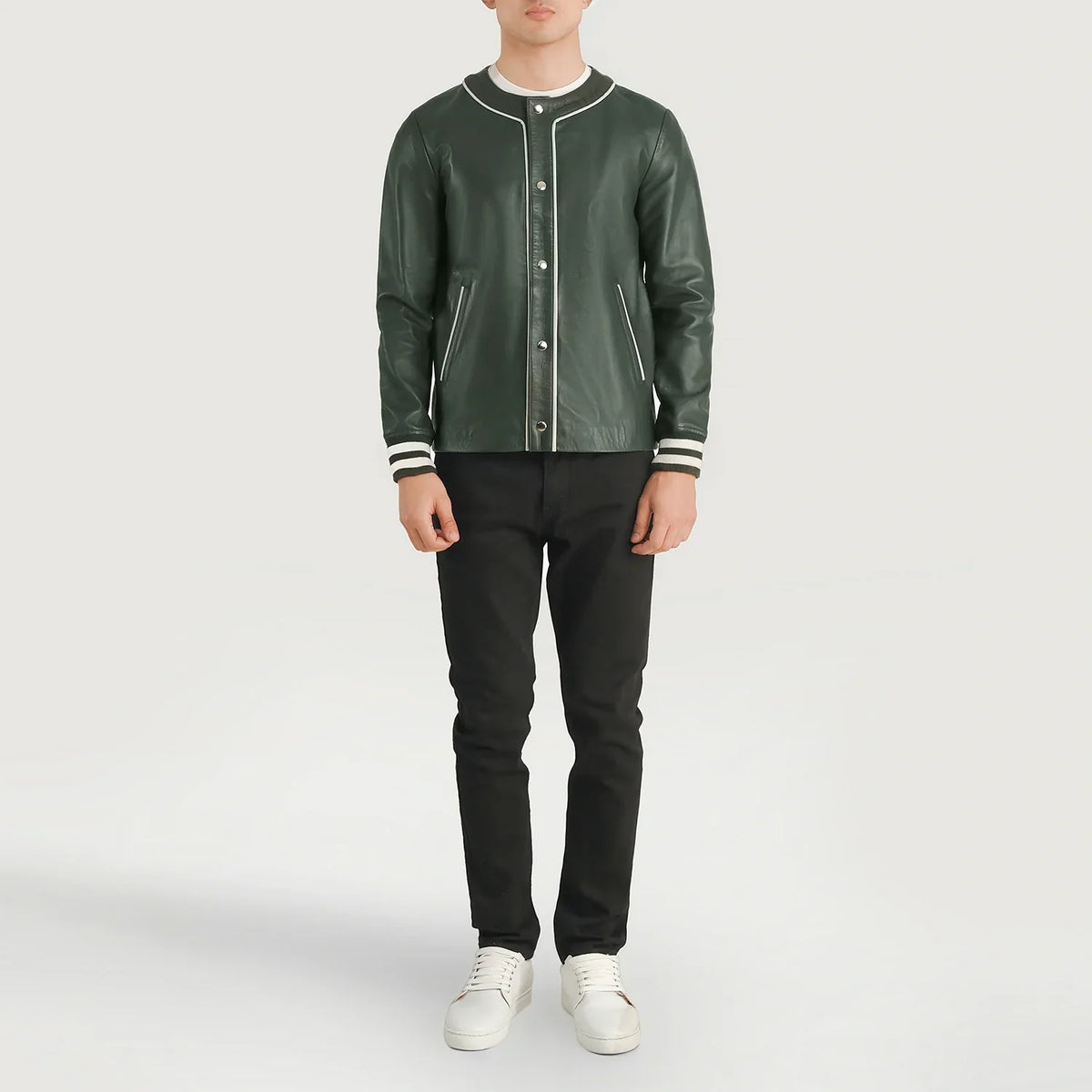 Willis Varsity Veste en Cuir pour Homme – Vue produit alternative 3