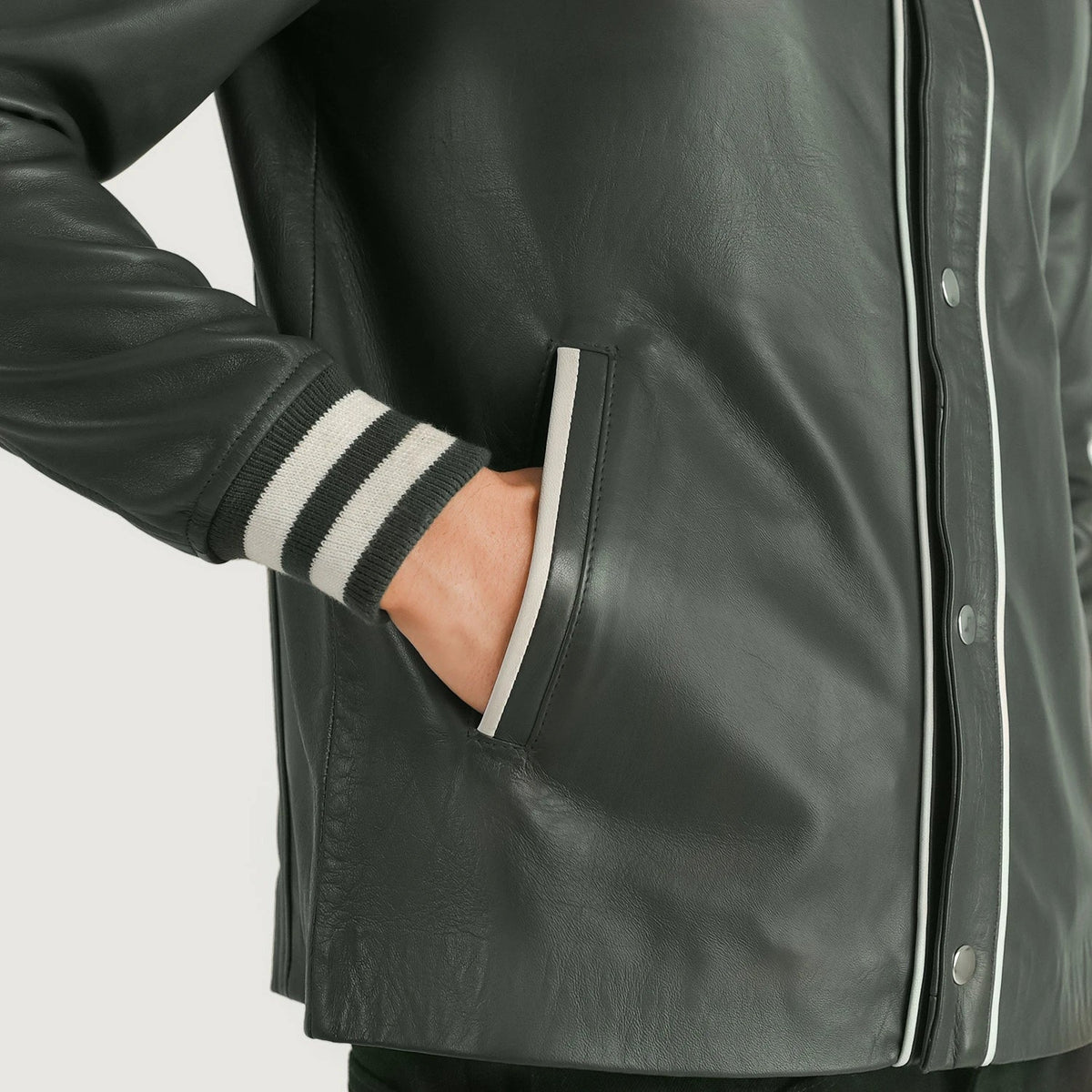 Willis Varsity Veste en Cuir pour Homme – Vue produit alternative 6