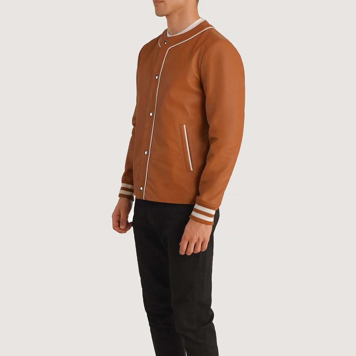 Willis Varsity Veste en Cuir pour Homme – Vue produit alternative 2