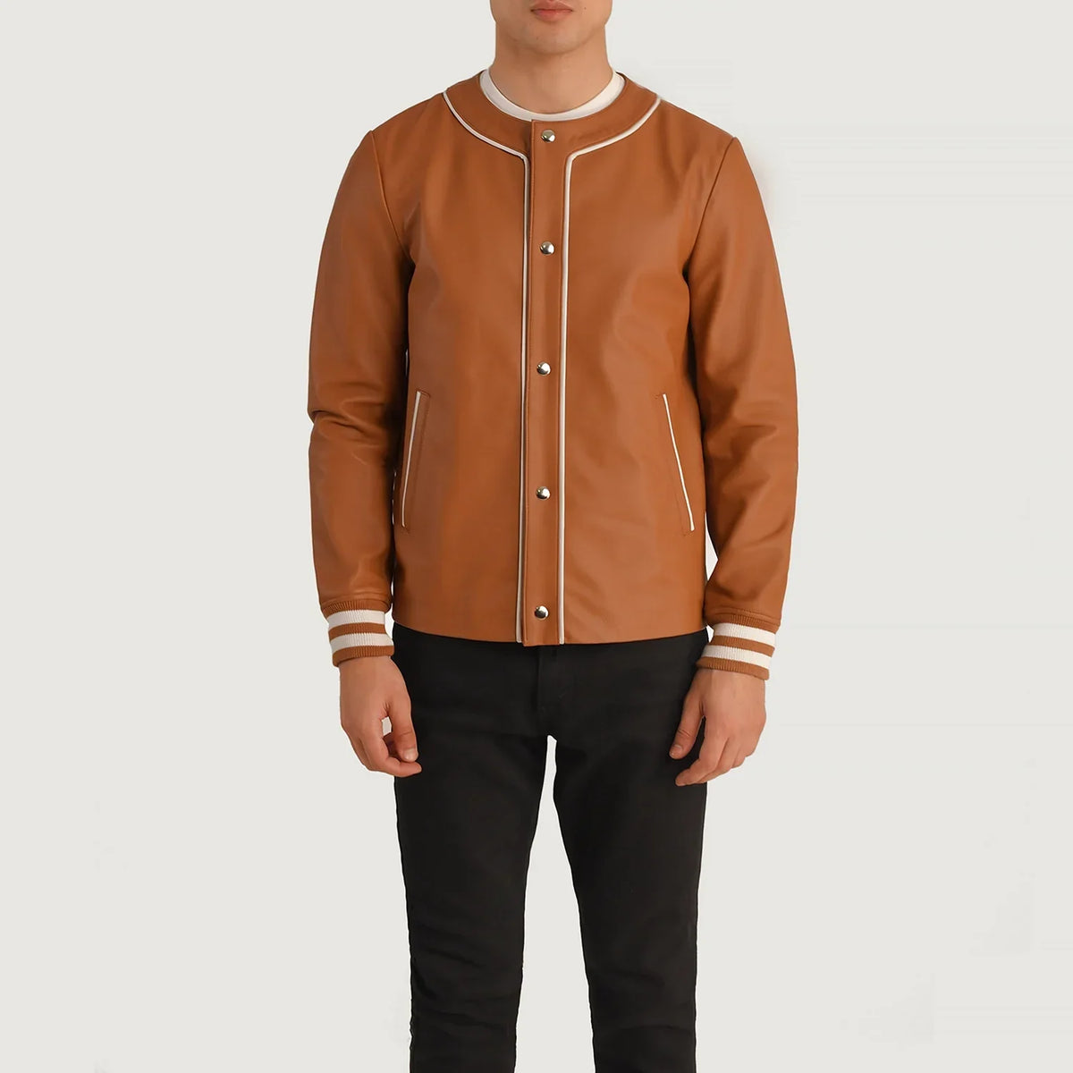 Willis Varsity Veste en Cuir pour Homme – Vue produit alternative 4
