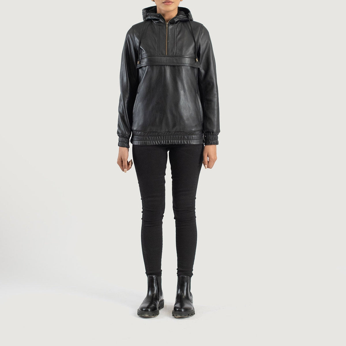 Zest Hooded Pullover Veste en Cuir pour Femme – Vue produit alternative 3